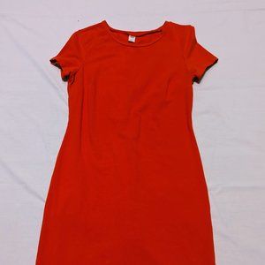 OLD NAVY Red/Orange Stretchy Knee Length Dress